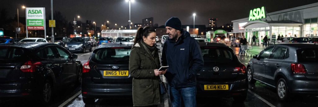 Secret Meeting in a Supermarket Car Park
